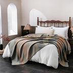 YOUR MOON Pure Merino Wool Queen Size Bed Blanket, 100% Australian Natural Wool, Washable, Hypoallergenic - Non-Itchy (Brownish Blue, 90 * 90)