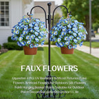 Artificial Flowers Fake Flowers Plants 13.3in Artificial Morning Glory Silk Flowers Uv Resistant Artificial Outdoor Plants 8PCS for Yard Decorations Outdoor(Blue)