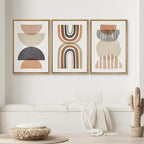 SIGNWIN Framed Canvas Print Wall Art Set Geometric Rainbow Semi-Circle Collage Abstract Shapes Illustrations Modern Art Contemporary Minimal Ultra for Living Room, Bedroom, Office - 16"x24"x3 Natural