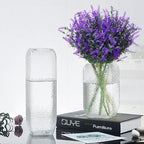 8 Pack Artificial Plants Flowers Grass Shrubs Lavender No Fade Faux Plastic Flowers Outdoor for Farmhouse Garden Porch Patio Indoor Wedding Decoration Greenery Fake Plants uv Resistant