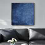 Framed Navy Blue Modern Abstract Wall Art, Canvas Paintings Artwork for Walls, Minimalist Blue Art Prints Pictures for Living Room, Hallway, Bedroom, Office, Bathroom Wall Decor -24x24 Inch
