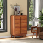 Dresser for Bedroom with 5 Drawers,Mid Century Modern Dresser with Storage,31" Modern Chest of Drawers with Metal Handles,Large Wood Drawer Organizer for Bedroom,Living Room,Hallway,Cherry