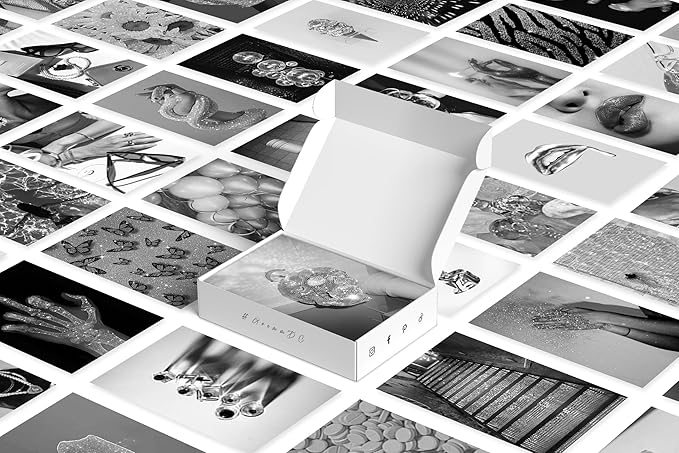 Y2K BOO Modern & Classic Black & White Aesthetic Wall Collage Kit – 100 Glamorous Party Photos, 4"x6" for Teen Girls Dorm Room Decor, Bold & Sparkling Moments, Ideal Gift for Birthday & Graduation