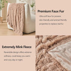 GONAAP Fuzzy Faux Fur Throw Blanket Twin Size Taupe Super Soft Cozy Plush Fuzzy Shaggy Blanket for Couch Sofa Bed (Taupe, Twin(60"x80"))