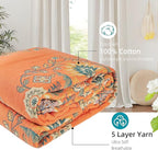 Boho Throw Blanket for Bed - 100% Pure Cotton Ultra Soft Rustic Quilt - Farmhouse Decor Bed Blankets, All Season Rustic Throw for Sofa Couch Chair(80''x 90'', Boho)