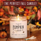 Pumpkin Spice Candle, Fall Candles - 'Pumpkin Spice' Pumpkin Candle I Infused w/Essential Oils I Autumn Scented Soy Candles for Home I Fall Home Décor I 9oz Reusable Jar, 50Hr Burn, Made in USA