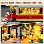 Heritage Tram and Station Lighting Building-Bricks Set - 1274 Pcs City Streetcar Modular Collection Old Town Downtown Display Model for Adults & Teens & Tram Enthusiasts