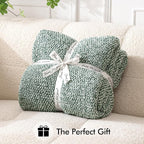MIULEE Green Super Soft Throw Blanket for Bed, Twin Size Cozy Fluffy Warm Blankets Knit Blankets for Couch, Sofa, Chair, Living Room, Camping, Picnic, 60 x 80 inch
