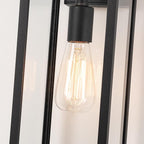 mirrea 18" Classic Outdoor Wall Sconce 1 Light in Matte Black Rectangular Metal Frame and Clear Glass Shade Waterproof Porch Light Patio Light Pack of 2