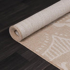 Medallion Outdoor Rug 8x10 Washable Outside Carpet for Indoor Patio Porch Waterproof Easy Cleaning Non Shedding Area Rugs Beige 8 x 10