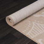 Medallion Outdoor Rug 5x7 Washable Outside Carpet for Indoor Patio Porch Waterproof Easy Cleaning Non Shedding Area Rugs Beige 5 x 7