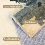 Area Rugs 8x10 for Living Room Bedroom, Modern Splash Abstract Machine Washable Rug, Large Soft Low Pile Floor Cover with Non Slip Backing for Dining Room, Cream/Gray/Brown