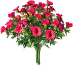 4 Pcs UV Resistant Artificial Petunias Fake Flowers Artificial Flowers for Outdoors Silk Flowers Fake Hanging Basket Plants Suitable for Outdoor Porch Decoration patio Decor 13.3In (Rose red)