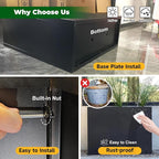 Galvanized Steel Metallic Heavy Planter for Outdoor Plants Metal Outdoor Planter Spliced Flower Box with Partitions for Outside,Indoor,Garden (Black, 30 * 12 * 24)