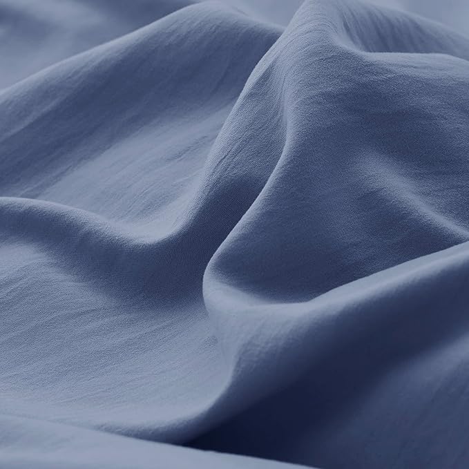 Bedsure Slate Blue Duvet Cover Full Size - 3 Pieces Prewashed Extra Soft Cotton-Like Bedding Set, Includes 1 Duvet Cover 80x90 Inches with Zipper Closure & 2 Pillow Shams, Comforter Not Included