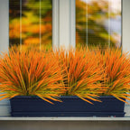 Krissing 40 Bundles Artificial Fall Grass Plant Outdoor UV Resistant Fake Faux Grass Outdoor Fall Faux Plants Greenery Shrubs for Home Garden Porch Outside Fall Decor