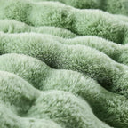 BENVWE Fluffy Faux Fur Throw Blanket for Couch, Soft Plush Thick Cozy Fuzzy Luxury Minky Bubble Blanket for Home Living Room Decor Gift for Women, Sage Green, 63" x 80", 1100GSM