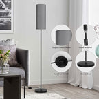 PARTPHONER Floor Lamp for Living Room, Modern Standing Lamps with Lampshade, Minimalist Tall Lamp with Foot Switch for Living Room, Bedroom, Kids Room, Office(Bulb Not Included)