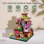 Architecture Cherry Blossom Villa Tree House Micro Building Blocks Set for Adults 14+ 7080PCS, Flower House Creative Collectible Models