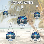 Stained Glass Window Hanging, Starry Sky Trees and Snow Sun Catchers Glass Panel Blue Suncatcher Decor for Birthday for Women, Men, Wife, Aunt, and Mom 14.9x14.9 in