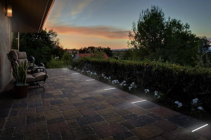LUMENGY Paver Light Slim 0.5x6 Inch Glare-Free Brick Lighting for Pavers, Walls, Driveway, Pathway & Garden, 5000K 12V Waterproof, Drive-Over Rated