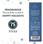 Folkulture Incense Sticks | Pack of 75 Natural and Non Toxic Incents for Meditation & Spiritual Practice at Home | Organic Aromatherapy Box Inscents-Sticks (Happy Holidays)