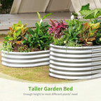 Land Guard Galvanized Raised Garden Bed, 8x4x2ft Planter Boxes Outdoor, Oval Larger Metal Planter Boxes for Vegetables, Fruits, Flowers (Silver)