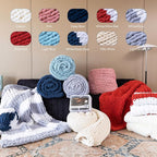 Chunky Knit Blanket - Luxury Soft Cozy50 * 60 Throw Blanket,100% Woven Blanket Rope Knot Throw Blanket for Couch, Sofa, Home Decor, Gift - Machine Washable（Cream）