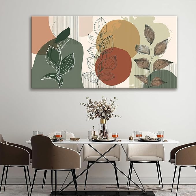 Tsomzxng Large Abstract Boho Wall Art For Living Room Century Modern Canvas Art Wall Decor Picture Painting Aesthetics Botanical Abstract Art Prints Bedroom Office Wall Hanging Decor 29x58 In