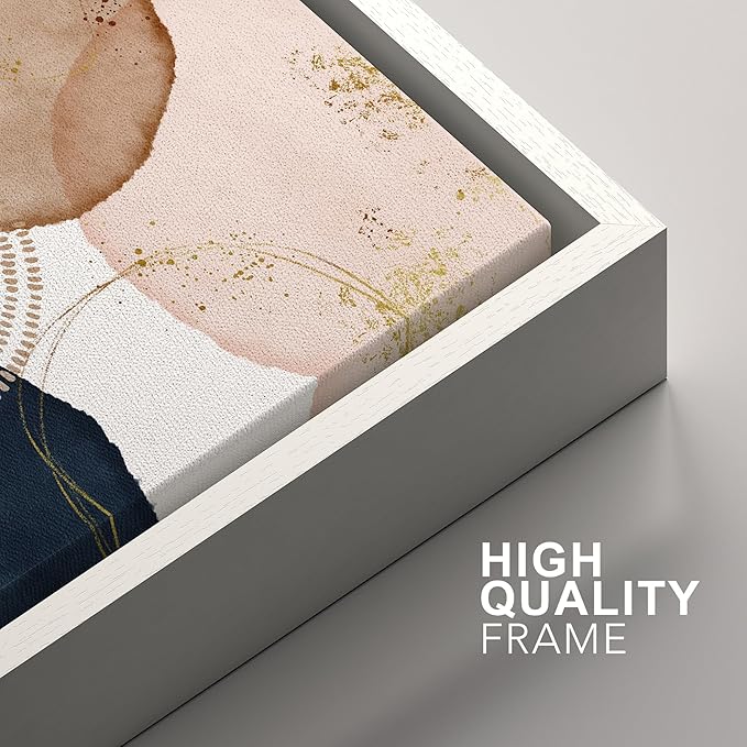 SIGNFORD Framed Wall Art Print Set Pastel Watercolor Vibrant Circle Collage Abstract Shapes Illustrations Modern Minimalist Relax/Calm Multicolor for Living Room, Bedroom, Office - 16"x24"x2 White