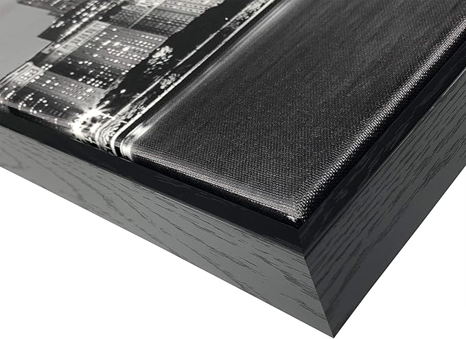 Wieco Art Framed Wall Art Chicago City Center Skyline Black and White Wall Decor Canvas Prints Modern Cityscape Wall Decorations for Living Room Pictures for Bedroom Decorations