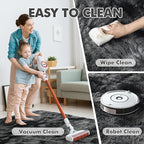 7x10 Ft Extra Large Shag Rugs for Living Room, Tie Dyed Ultra Soft Fluffy Furry Area Rugs for Bedroom Indoor Floor, Aesthetic Carpet for Kids Home Decor (Dark Grey)