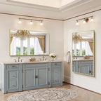 YIROMAN Bathroom Mirror 55"x36", Large Brushed Gold Bathroom Mirror for Over Sink with Aluminum Frame, Rectangular Vanity Mirror with Right Angle, Wall Mirror Hangs Horizontal or Vertical