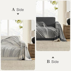 Boho Couch Cover Washable Sectional Couch Covers for Dogs Reversible Sofa Slipcover for 2 or 3 Cushion Couch Pet Friendly Furniture Protector (1# Heise, 91" x 150")