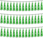 3P Green Foil Fringe Metallic Tassel Streamers Banner Tassel Garland for Parade Floats, Bachelorette, Wedding, Birthday, Halloween, Christmas, Bridal/Baby Shower Party Decorations