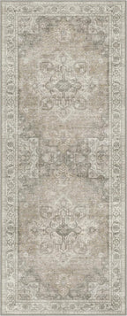 GENIMO 2x12 Runner Rugs for Hallway, Machine Washable Non Slip Vintage Rugs, Low Pile Lightweight Soft Print Rug for enrtyway, Corridor, Home Office, Kitchen, Trench