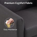 Accent Chair, Mid Century Modern Living Room Chairs Comfy Reading Chair with Upholstered Cushion Relax Armchair for Bedroom Apartment,Office,Dark Grey