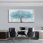 Yuaxker Tree Wall Art Blue and Gold Canvas Painting Modern Aesthetic Wall Decor Spiritual Artwork for Living Room Bedroom Dining Room Office Home Decor 20x40inch