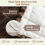 MYSKY HOME Couch Covers for 2 Cushion Sofa, Couch Cover for Dogs, Sofa Covers for Pets Washable, Soft Non-Slip Sofa Slipcovers, Loveseat Couch Covers, Furniture Protector, Chococlate, 27.6" x 59"