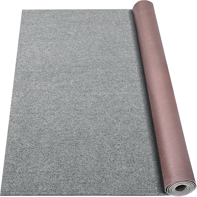 Marine Carpet,6 FT x 10 FT Smoke Gray Indoor Outdoor Carpet 0.2" Thick Boat Carpet with Water-Proof TPE Backing, Non-Slide Outdoor Marine Carpet Roll for Home, Patio, Porch, Deck