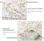 Travan 3-Piece Quilt Set Quilted Bedspread Lightweight Coverlet Set Garden Style Floral Printed Oversized Quilted Bedding Set with Shams for All Season, Flower Sea, Queen Size