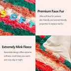 GONAAP Fuzzy Faux Fur Throw Blanket Stripe Red Brown Super Soft Cozy Plush Fuzzy Shaggy Blanket for Couch Sofa Bed (Stripe Red Brown, Throw(50"x60"))