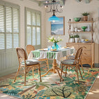 LIVEBOX Boho Jungle Animal Print 5 x 7 Area Rugs for Living Room, Soft Yellow Rug for Bedroom, Non-Slip Machine Washable Rugs for Dining Room Office, Kids Rugs for Playroom Sun Rug for Nursery Room