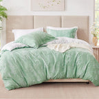Love's cabin Comforter King Size Set - Sage Green King Comforter Set, 3 Pieces Cute Floral Bedding Sets for All Seasons,1 Soft Reversible Botanical Flowers Comforter and 2 Pillow Shams