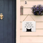 Wall Pediments Cat Welcome Sign,Don't Let the Cats Out or the Cops in Sign,Cat Hanging Welcome Sign for Front Door,Cat Decor,Cat Gifts,Cat Gifts for Cat Owners,10x8 Inches