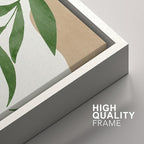 SIGNFORD Framed Canvas Print Wall Art Set Geometric Mid-Century Plant Collage Abstract Shapes Illustration Modern Art Decorative Nordic Nature for Living Room, Bedroom, Office - 24"x36"x2 White