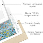 Kitchen Pictures Wall Decor Framed Wall Art Set of 10, White Framed William Morris Wall Art, Blue Artworks for Matisse Prints Set for Room Decor Aesthetic