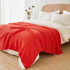 EMME Cotton Throw Blanket for Couch Soft Muslin Blankets 50"x60" Lightweight Breathable Blanket All Season Gauze Blanket, Orange Rust