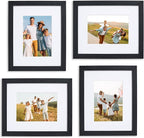 Sheffield Home 4 Piece Gallery Wall Frame Set, 8x10 Inch, Black