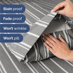 Queen Sheets Set 6 Piece - Includes 4 Pillowcases - Bed Sheets Queen Size - Soft Hotel Luxury Bedding - Cooling, Comfy & Breathable - 1 Flat & 1 Fitted & 4 Pillowcases w/ Deep Pockets - Grey Stripes